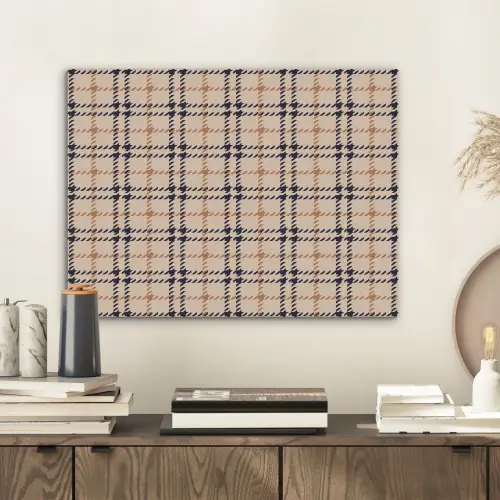 Plaid - Patroon - Beige - Zwart PET vilt klein 837 -sfeer1