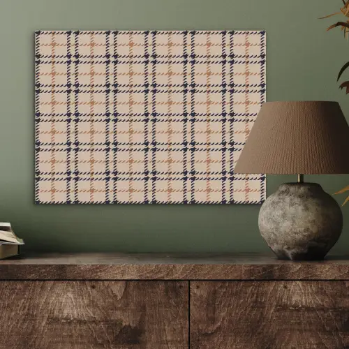 Plaid - Patroon - Beige - Zwart PET vilt klein 837 -sfeer2