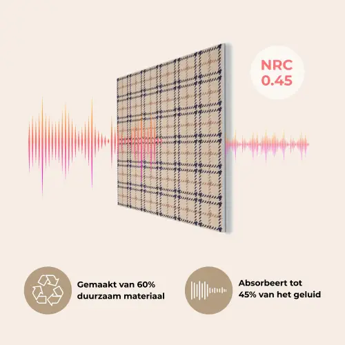 Plaid - Patroon - Beige - Zwart PET vilt klein 837 -USP_NL