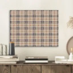 Plaid - Patroon - Beige - Zwart PET vilt klein 837 -sfeer1
