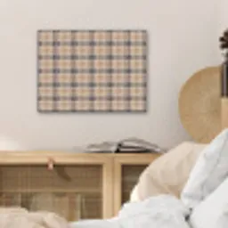 Plaid - Patroon - Beige - Zwart PET vilt klein 837 -sfeer3