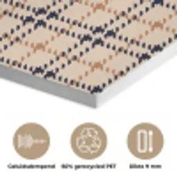 Plaid - Patroon - Beige - Zwart PET vilt klein 837 -closeup_NL