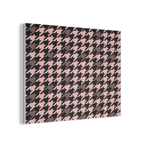 Plaid - Patroon - Zwart - Roze PET vilt klein 837 -3d
