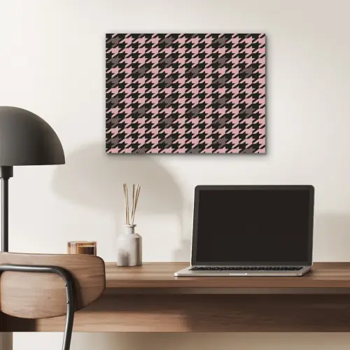 Plaid - Patroon - Zwart - Roze PET vilt klein 837 -sfeer5