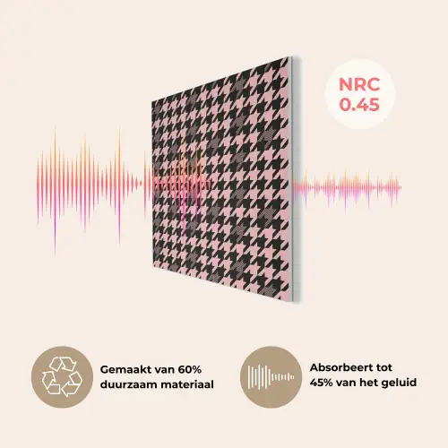 Plaid - Patroon - Zwart - Roze PET vilt klein 837 -USP_NL