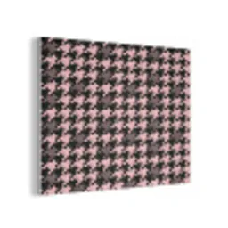 Plaid - Patroon - Zwart - Roze PET vilt klein 837 -3d