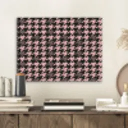 Plaid - Patroon - Zwart - Roze PET vilt klein 837 -sfeer1
