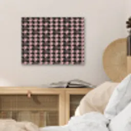 Plaid - Patroon - Zwart - Roze PET vilt klein 837 -sfeer3