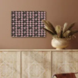 Plaid - Patroon - Zwart - Roze PET vilt klein 837 -sfeer4