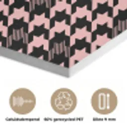 Plaid - Patroon - Zwart - Roze PET vilt klein 837 -closeup_NL