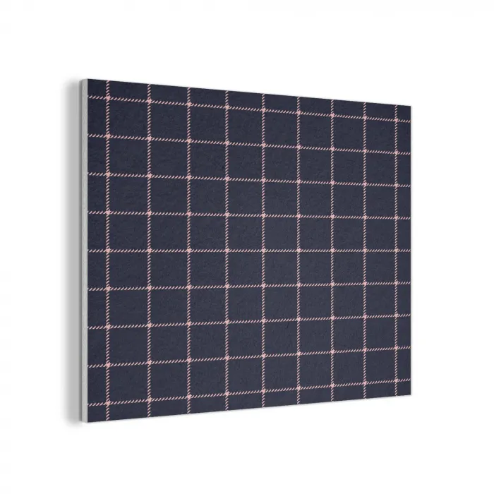 Plaid - Patroon - Blauw - Roze PET vilt klein 837 -3d