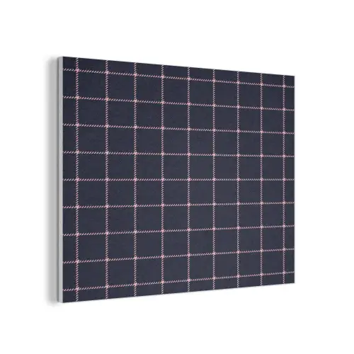 Plaid - Patroon - Blauw - Roze PET vilt klein 837 -3d