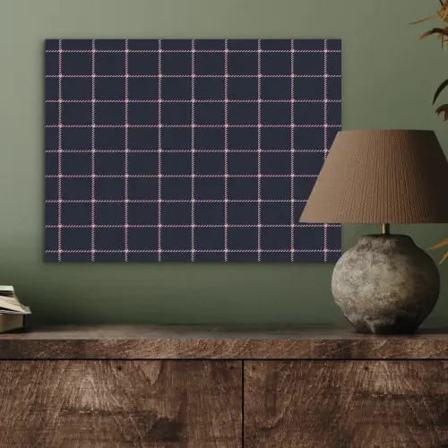 Plaid - Patroon - Blauw - Roze PET vilt klein 837 -sfeer2