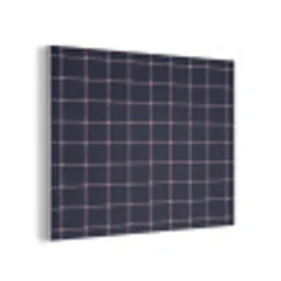 Plaid - Patroon - Blauw - Roze PET vilt klein 837 -3d