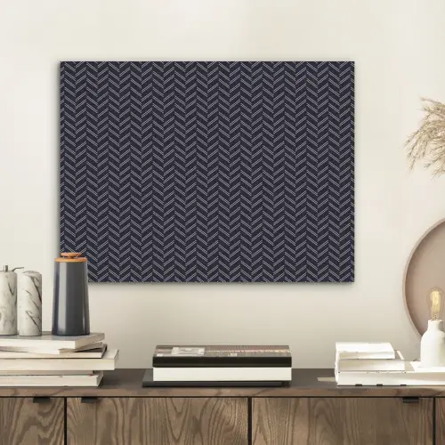 Plaid - Patroon - Visgraad - Blauw PET vilt klein 837 -sfeer1