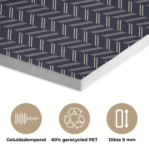 Plaid - Patroon - Visgraad - Blauw PET vilt klein 837 -closeup_NL