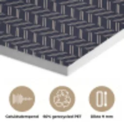 Plaid - Patroon - Visgraad - Blauw PET vilt klein 837 -closeup_NL