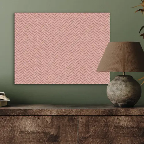 Plaid - Patroon - Visgraad - Roze PET vilt klein 837 -sfeer2