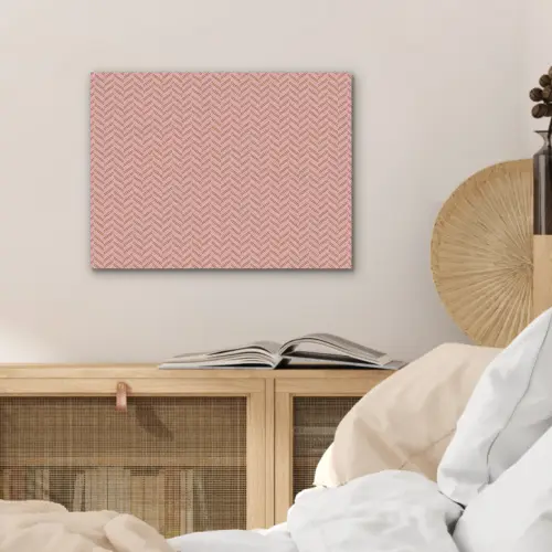 Plaid - Patroon - Visgraad - Roze PET vilt klein 837 -sfeer3