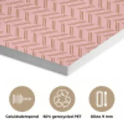 Plaid - Patroon - Visgraad - Roze PET vilt klein 837 -closeup_NL