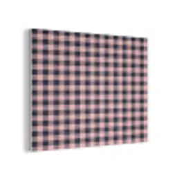 Plaid - Patroon - Roze - Zwart PET vilt klein 837 -3d