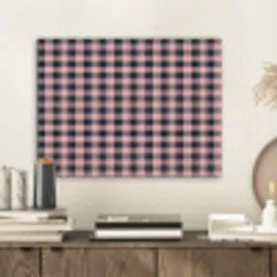 Plaid - Patroon - Roze - Zwart PET vilt klein 837 -sfeer1