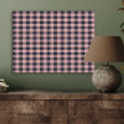 Plaid - Patroon - Roze - Zwart PET vilt klein 837 -sfeer2
