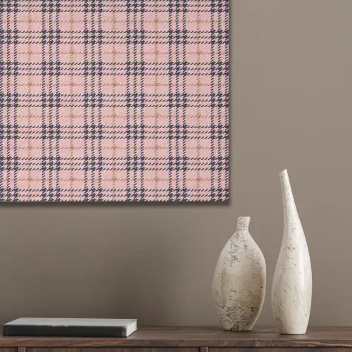 Plaid - Patroon - Schotse - Roze PET vilt klein 837 -sfeer6_closeup