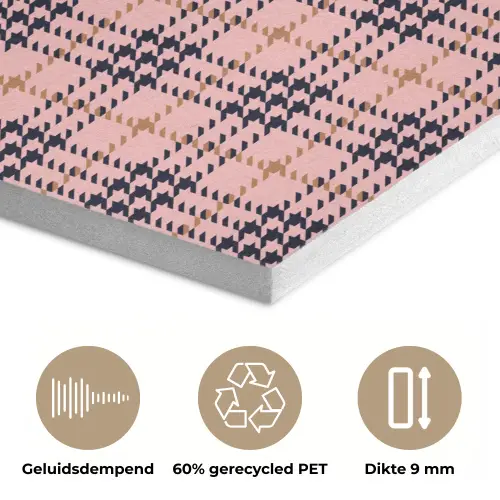 Plaid - Patroon - Schotse - Roze PET vilt klein 837 -closeup_NL
