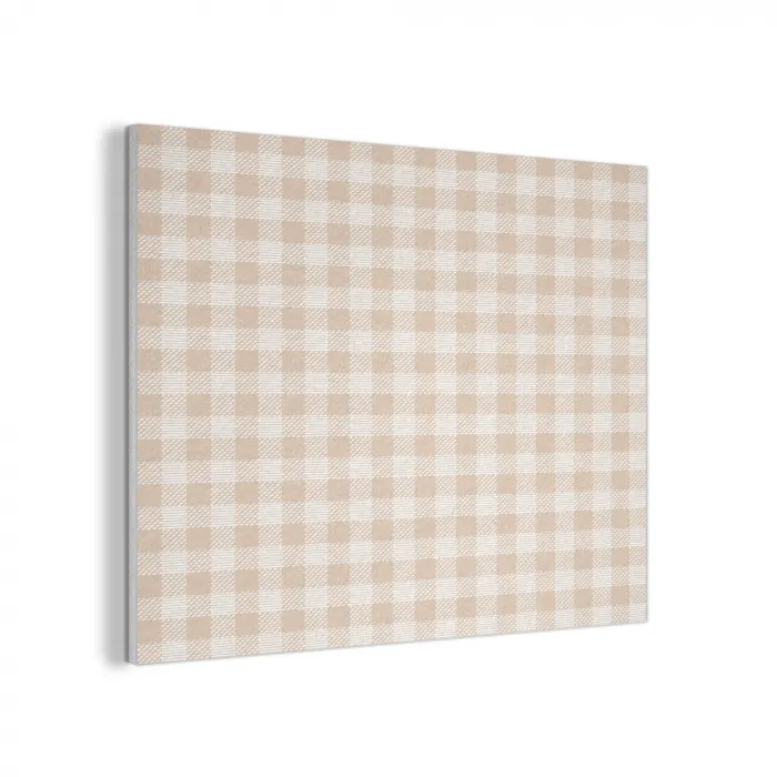 Plaid - Patroon - Vierkant - Beige PET vilt klein 837 -3d