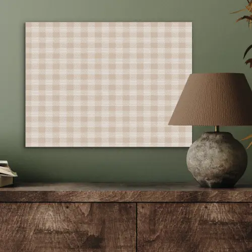 Plaid - Patroon - Vierkant - Beige PET vilt klein 837 -sfeer2