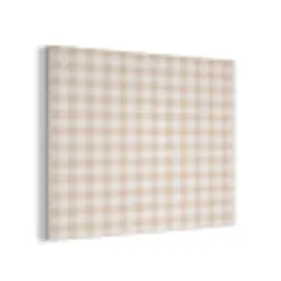 Plaid - Patroon - Vierkant - Beige PET vilt klein 837 -3d