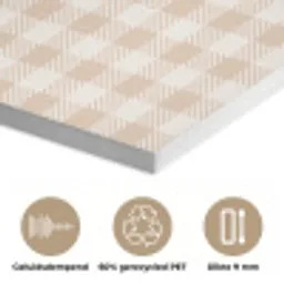 Plaid - Patroon - Vierkant - Beige PET vilt klein 837 -closeup_NL