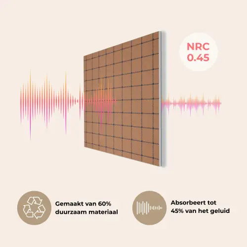Plaid - Patroon - Vierkant - Bruin PET vilt klein 837 -USP_NL