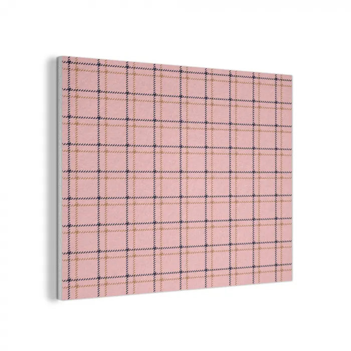 Plaid - Patroon - Gestreept - Roze PET vilt klein 837 -3d