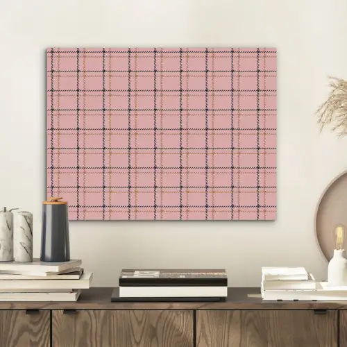 Plaid - Patroon - Gestreept - Roze PET vilt klein 837 -sfeer1