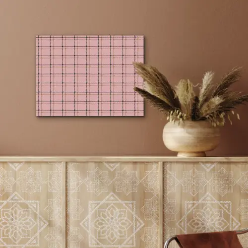 Plaid - Patroon - Gestreept - Roze PET vilt klein 837 -sfeer4
