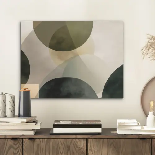 Vlakken - Abstract - Beige - Cirkels PET vilt klein -sfeer1