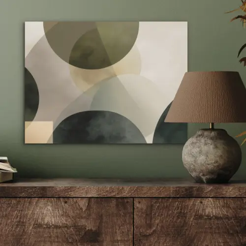 Vlakken - Abstract - Beige - Cirkels PET vilt klein -sfeer2