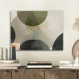 Vlakken - Abstract - Beige - Cirkels PET vilt klein -sfeer1