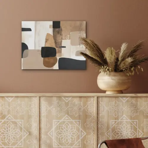 Vlakken - Abstract - Zwart - Strepen PET vilt klein -sfeer4