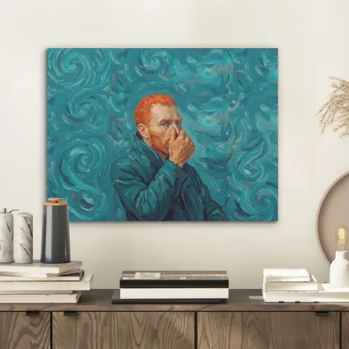 Portret - Klassiek - Blauw PET vilt klein -sfeer1