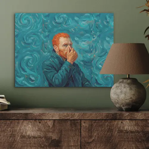 Portret - Klassiek - Blauw PET vilt klein -sfeer2
