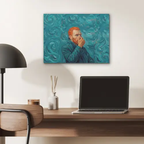 Portret - Klassiek - Blauw PET vilt klein -sfeer5