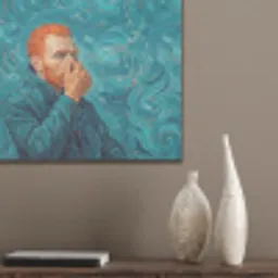 Portret - Klassiek - Blauw PET vilt klein -sfeer6_closeup