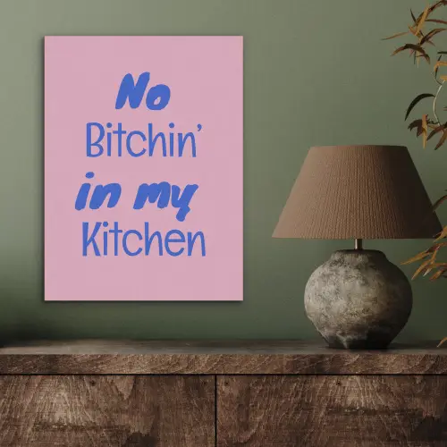 Quote - Blauw - Lettertype - Keuken PET vilt klein -sfeer2
