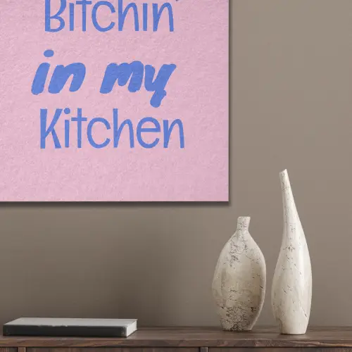 Quote - Blauw - Lettertype - Keuken PET vilt klein -sfeer6_closeup