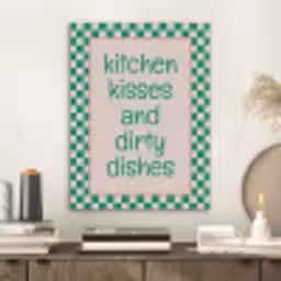 Quote - Groen - Geblokt - Keuken PET vilt klein -sfeer1