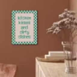 Quote - Groen - Geblokt - Keuken PET vilt klein -sfeer4