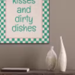 Quote - Groen - Geblokt - Keuken PET vilt klein -sfeer6_closeup